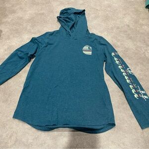 Carhartt Kids Girls Long Sleeve Teal Hooded Long Sleeve Shirt